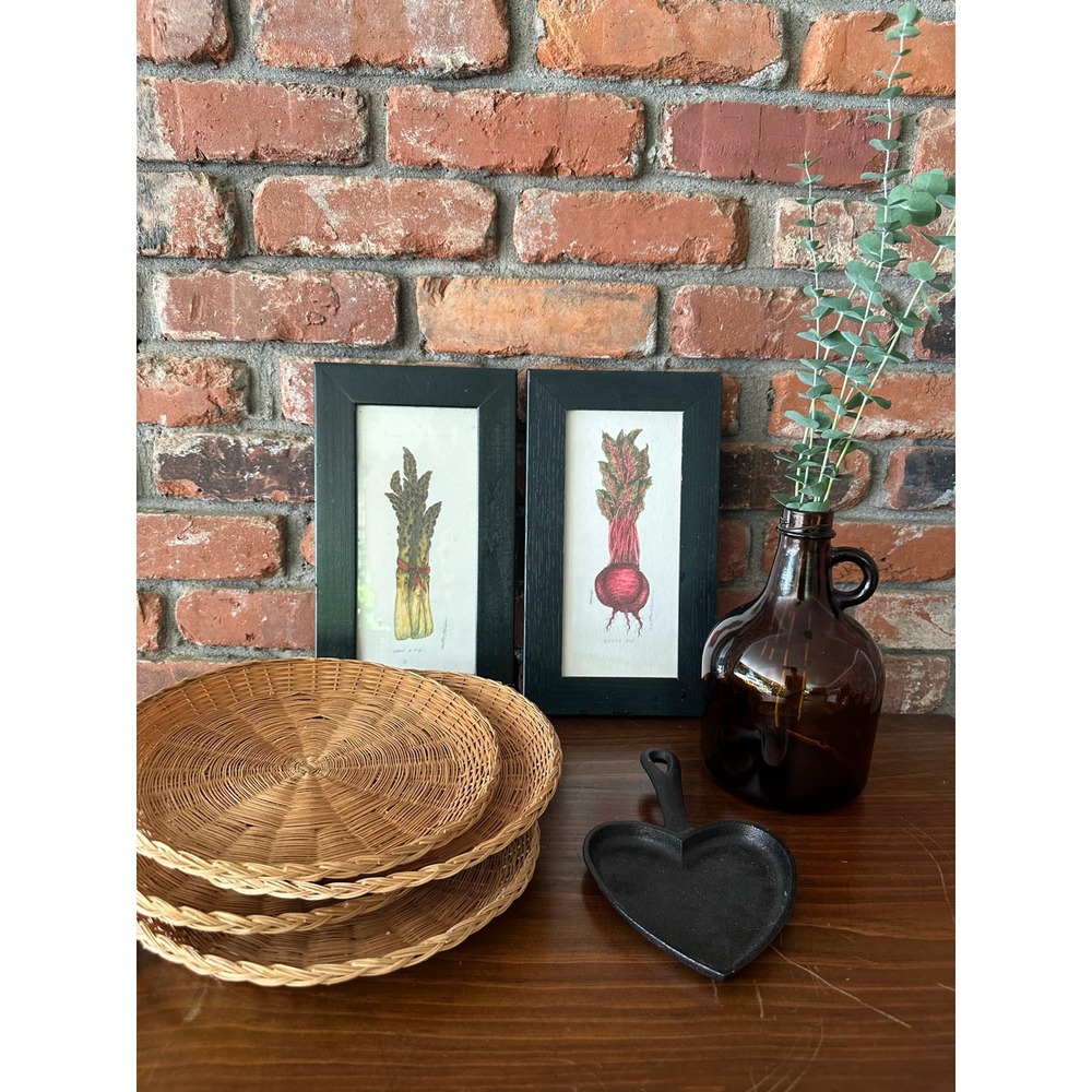 Martha Hanson Serious Vegetables Framed Prints Asparagus Beet Pair Kitchen Art